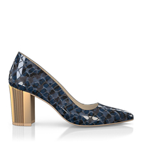 Schuhe mit Blockabsatz im Metallic-Look 7921
