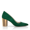 Schuhe mit Blockabsatz im Metallic-Look 7923