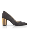 Schuhe mit Blockabsatz im Metallic-Look 7927