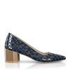 Schuhe mit Blockabsatz im Metallic-Look 7930