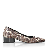 Schuhe mit Blockabsatz im Metallic-Look 8033