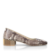 Schuhe mit Blockabsatz im Metallic-Look 8528