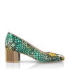 Schuhe mit Blockabsatz im Metallic-Look 8531