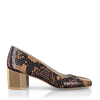 Schuhe mit Blockabsatz im Metallic-Look 8532