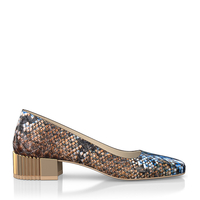 Schuhe mit Blockabsatz im Metallic-Look 8534