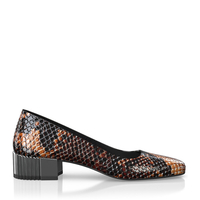 Schuhe mit Blockabsatz im Metallic-Look 8536