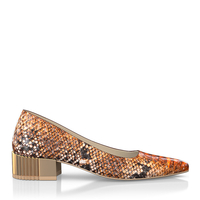 Schuhe mit Blockabsatz im Metallic-Look 8537