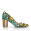 Schuhe mit Blockabsatz im Metallic-Look 8539
