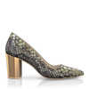 Schuhe mit Blockabsatz im Metallic-Look 8541