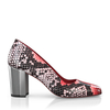 Schuhe mit Blockabsatz im Metallic-Look 8542