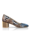 Schuhe mit Blockabsatz im Metallic-Look 8543