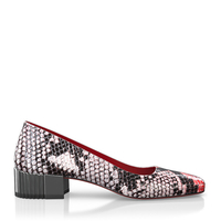 Schuhe mit Blockabsatz im Metallic-Look 8545