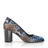 Schuhe mit Blockabsatz im Metallic-Look 8549