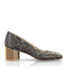 Schuhe mit Blockabsatz im Metallic-Look 8550