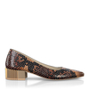 Schuhe mit Blockabsatz im Metallic-Look 8552