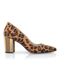 Schuhe mit Blockabsatz im Metallic-Look 8553