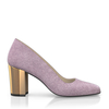 Schuhe mit Blockabsatz im Metallic-Look 8685
