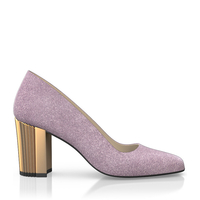 Schuhe mit Blockabsatz im Metallic-Look 8685