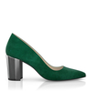 Schuhe mit Blockabsatz im Metallic-Look 8686