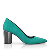 Schuhe mit Blockabsatz im Metallic-Look 8690