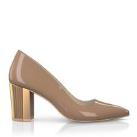 Schuhe mit Blockabsatz im Metallic-Look 8696