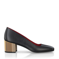 Schuhe mit Blockabsatz im Metallic-Look 8698