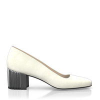 Schuhe mit Blockabsatz im Metallic-Look 8700