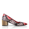 Schuhe mit Blockabsatz im Metallic-Look 8745