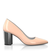 Schuhe mit Blockabsatz im Metallic-Look 9035