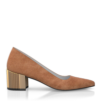 Schuhe mit Blockabsatz im Metallic-Look 9038