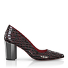 Schuhe mit Blockabsatz im Metallic-Look 9072