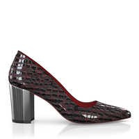 Schuhe mit Blockabsatz im Metallic-Look 9072