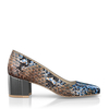 Schuhe mit Blockabsatz im Metallic-Look 9075