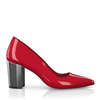 Schuhe mit Blockabsatz im Metallic-Look 9076