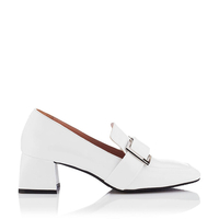 Schuhe mit Schnalle Mattea Knautschlackleder - Weiß