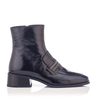 Slipper Stiefel mit Lasche Donna Knautschlackleder - Blue Navy