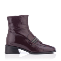 Slipper Stiefel mit Lasche Donna Knautschlackleder - Burgund