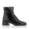 Slipper Stiefel mit Lasche Donna Knautschlackleder - Schwarz