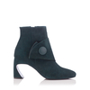 Stiefeletten mit geformtem Absatz Ligia – Veloursleder Dunkelgrün