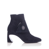 Stiefeletten mit geformtem Absatz Ligia Veloursleder - Tiefer Blau