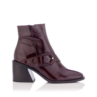 Stiefeletten mit Schnalle Patrizia Knautschlackleder - Burgund