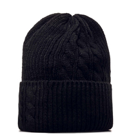 Beanie - Agate Pass Cable Knit - Black, Einheitsgröße, Schwarz