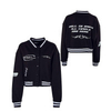 Damen Jacke - Largo Glitter Oversize Crop - Black