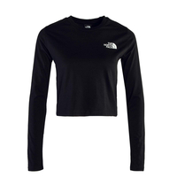 Damen Longsleeve - Simple Dome Crop - Black, S, Schwarz