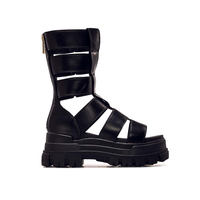 Damen Sandale - Aspha Zeus Platform - Black, 39, Schwarz