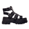 Damen Sandale - Gld Zip Sandal Platform Vegan Nappa - Black, 37, Schwarz