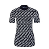 Damen Shirt - AOP Slim Mock Neck Tee - Black