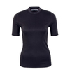 Damen Shirt - Logo Trim Rib Tee - Black