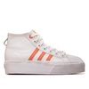 Damen Sneaker - Nizza Platform Mid - White / Seimor / Orange, 36 2/3, Weiß