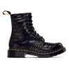 Damen Stiefel - 1460 W Gunmetal Wild Croc Emboss - Black